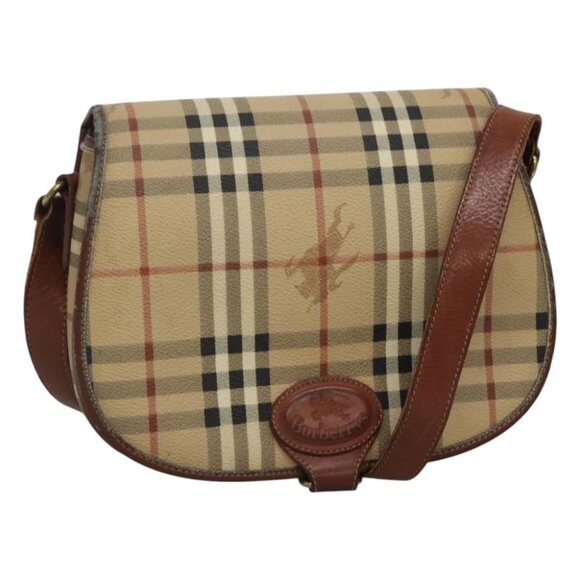 Burberrys Nova Check Shoulder Bag PVC Beige Brown gold - Picture 1 of 15